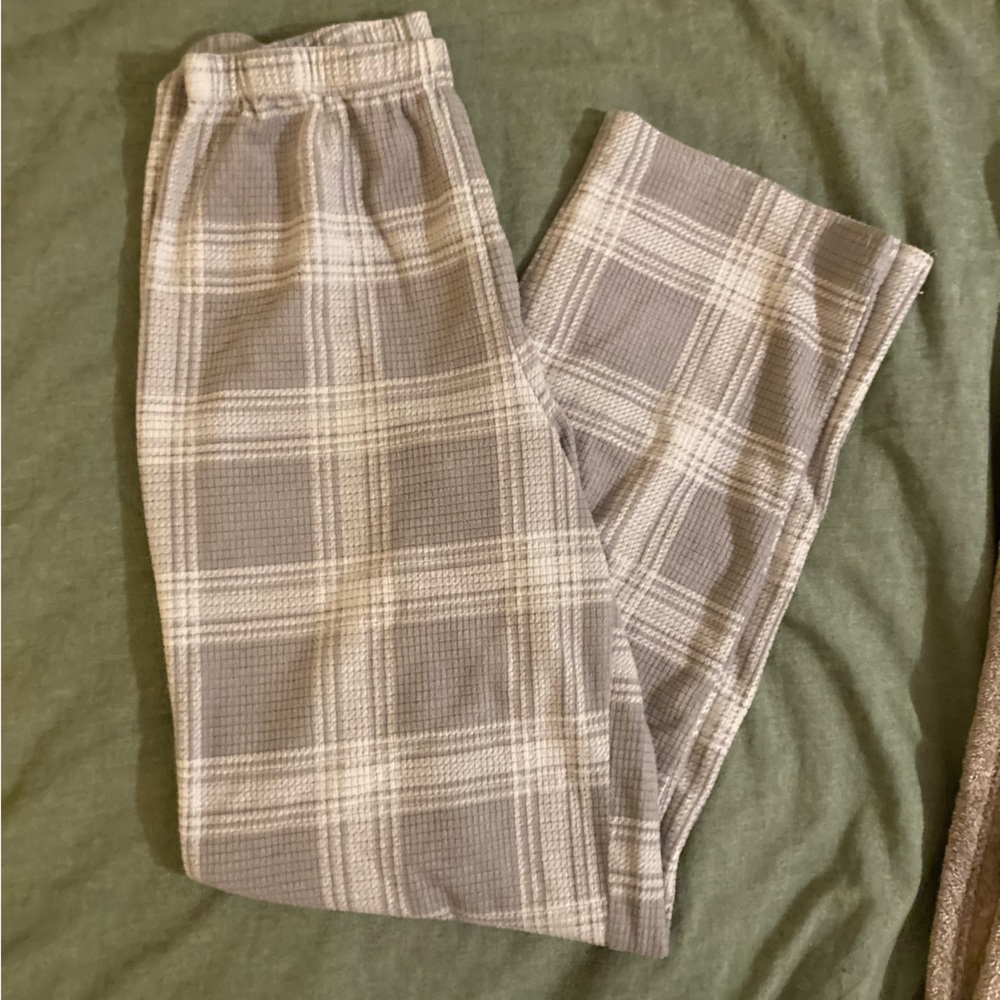 Adonna grey/white plaid pajama pants